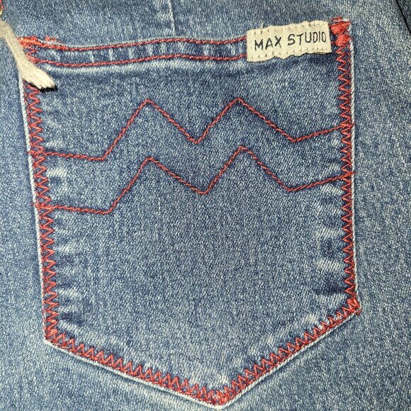 Max Studio Jeans 6 Dark Blue Wash with Red Stitching - Picture 7 of 8
